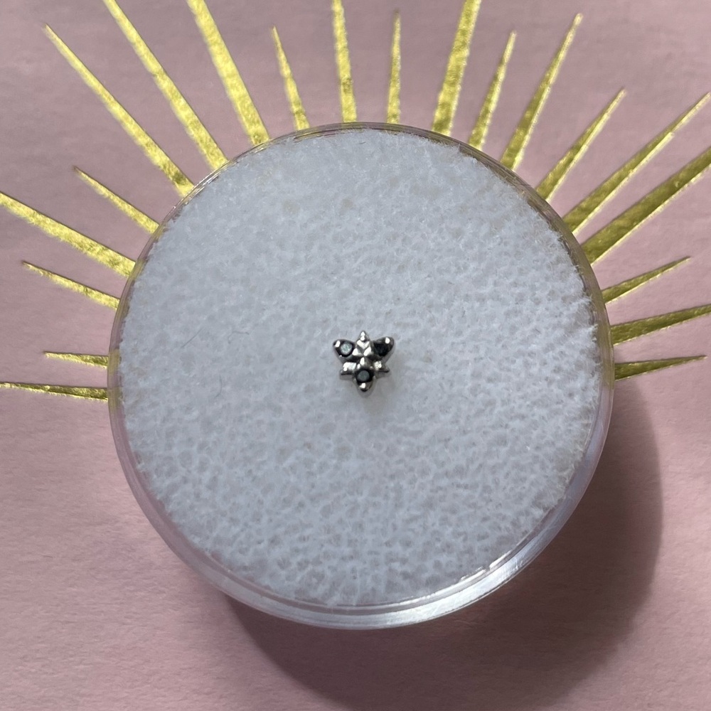 Tether Neo white gold with black diamonds press fit piercing jewelry